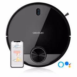 Cecotec Conga 3490 Elite, Sans sac, Noir, Rond, 0,85 L, 64 dB, Area, Auto, Manuel, Aléatoire, Spirale