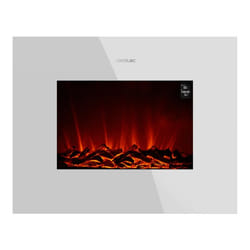 Cecotec Foyer électrique décoratif Ready Warm 2250 Curved Flames. 2000 W, Taille 22", WiFi, 2 Niveaux de Puissance, Télécommande, Panneau incurvé, Min