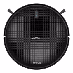 Cecotec 08093, Sans sac, Noir, Rond, 24 h, 2.4 GHz, Tapis, Sol dur, Laminé, Linoléum, Parquet, Carrelage, Bois
