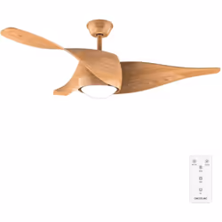 Cecotec Ventilateur de plafond de avec lumière EnergySilence Aero 5290 LightWood. 40 W et 52", avec moteur DC, télécommande, éclairage LED, minuterie
