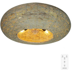 Cecotec Ventilateur de plafond avec lampe EnergySilence LampAero 600 Natural Wicker