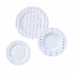 Benetton BE-0246, Rond, Porcelaine, Multicolore, 18 pièce(s)