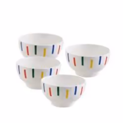 Benetton BE-0253, Ensemble de bols, Rond, Multicolore, 0,65 L, 4 pièce(s)