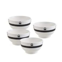 Benetton BE-0255 bol Ensemble de bols 0,65 L Rond Noir, Blanc 4 pièce(s)