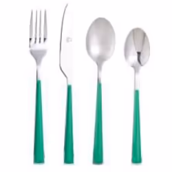 Benetton BE-0280, Jeu de couteaux/coutellerie, Acier inoxydable, Vert, 24 pièce(s)
