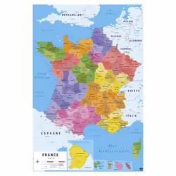 Il mesure 61 x 91,5 cm et est imprimé sur du papier brillant de haute qualité de 150 g/m². Il est expédié roulé.