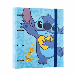 Classeur A4 - Disney - Stitch Tropical - 4 anneaux - Élastique - 32x275 cm
