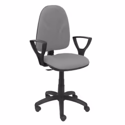 Chaise de bureau ergonomique Algarra - PIQUERAS Y CRESPO - Tissu BALI gris clair - Bras fixes - Hauteur réglable
