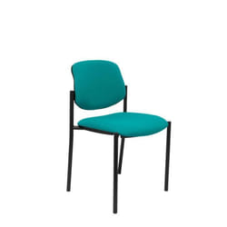 Chaise Confident à 4 pieds et structure noire - Assise et dossier rembourrés en tissu BALI vert PIQUERAS Y CRESPO Modèle
