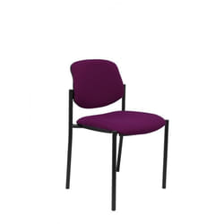 Chaise confidentielle avec 4 pieds et structure noire - Assise et dossier rembourrés en tissu BALI violet PIQUERAS Y CRESPO Modèle
