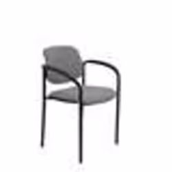 Chaise confidentielle - PIQUERAS Y CRESPO - Modèle Villalgordo - Tissu gris - Structure noire - 1 place