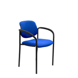 Chaise confidentielle - PIQUERAS Y CRESPO - Modèle Villalgordo - Tissu BALI bleu marine - Accoudoirs - 4 pieds
