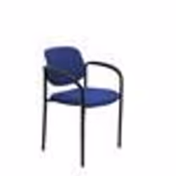 Chaise confidentielle - PIQUERAS Y CRESPO - Villalgordo - Tissu BALI bleu - Structure noire - 1 place
