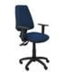 Siège de bureau ergonomique avec mécanisme synchro et hauteur réglable - Assise et dossier rembourrés en cuir similaire bleu marine