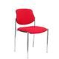 Chaise de bureau - PIQUERAS Y CRESPO - Villalgordo - Rouge - Tissu BALI - Châssis chromé