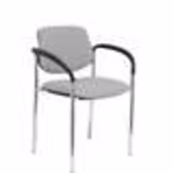 Chaise - PIQUERAS Y CRESPO - Villalgordo - Tissu Gris BALI - Accoudoirs - Design Contemporain