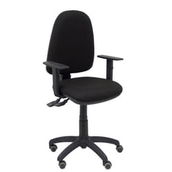 Modelo Ayna S - Silla De Oficina Ergonómica Con Mecanismo Asincro Y Regulable En Altura - Asiento Y Respaldo Tapizados En Tejido Bali Color Negro. Brazos Regulables En Altura.