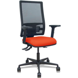 Bormate asincro black mesh chair black mesh bali seat dark orange 2D accoudoirs roulettes 65mm