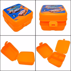 Boite à gouter - Hot Wheels - 3 compartiments - Orange - Mélamine - Enfant