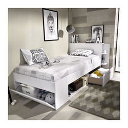 Sax Lit enfant 90x190 cm multiples rangements - Decor blanc