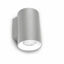 Cosmos Aplique Exterior led para Terraza y Jardín. Lámpara de Pared 11cm de Diámetro. led 26.1W Blanco Cálido Color Gris