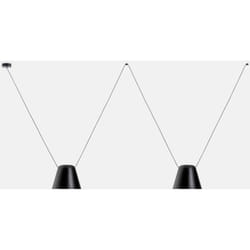 Attic - Suspension décorative au plafond noir mat 2x E27 / 75cm x 200cm - Leds-c4