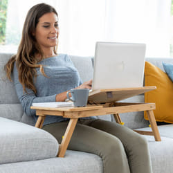 InnovaGoods Table pliante d'appoint en bambou Lapwood