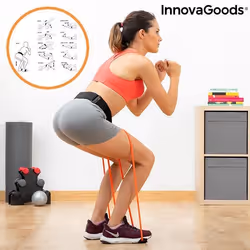 InnovaGoods Ceinture avec bandes de résistance pour les fessiers et guide d'exercices Bootrainer