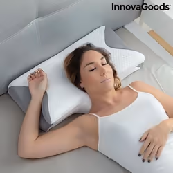 Oreiller Ergonomique - INNOVAGOODS - Viscoélastique - Soutien Cervical - Housse Lavable - 62x36x14 cm