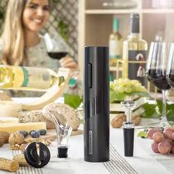 InnovaGoods Tire-bouchon Électrique avec Accessoires pour le Vin Corking