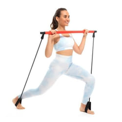 InnovaGoods Barre de Fitness avec Élastiques et Guide d'Exercice Resibar