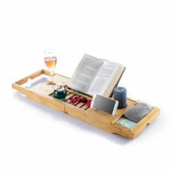 InnovaGoods Plateau de Baignoire Extensible en Bambou Trayth