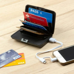 InnovaGoods Porte-cartes avec Blocage RFID et Batterie Externe Sbanket