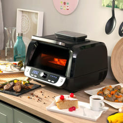 Innovagoods - Friteuse à Air avec Gril, Accessoires et Livre de Recettes Fryinn 12-in-1 6000 Noir Acier 3400 w 6 l