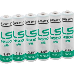 Pack de 6 Piles Saft LS 14500 36 V Lithium Blanc
