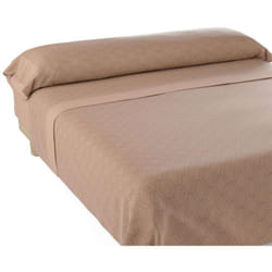 Ensemble de draps beig / blanc Nalui Gea Tissu en polycoton, lavable à 30º et facile à repasser.