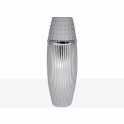 Vase balle en céramique argentée Matériel: Céramique Couleur argent Assemblage requis : 0 14x14x41 cm