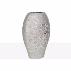 Vase de porc. Argent Matériel: Porcelaine Couleur argent Assemblage requis : 0 20x11x32cm