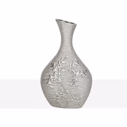 Vase de porc. Argent Matériel: Porcelaine Couleur argent Assemblage requis : 0 22x9x36cm
