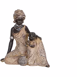 Figurine Africaine en Résine C/Enfant Matériel: Résine Couleur: marron/naturel Assemblage requis : 0 18x11x18 cm