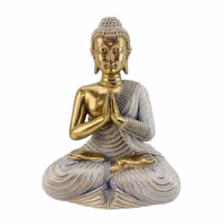 Figure de Bouddha en résine dorée Matériel: Résine Couleur dorée Assemblage requis : 0 18x14x25 cm