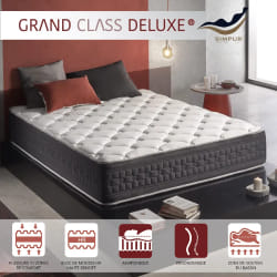 Matelas 135x190 Grand Class, mousse multizone 30 cm, 7 zones, tissu stretch, hypoallergénique, auto-régulation de température