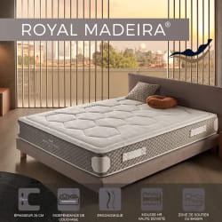 Matelas 140x200 Royal Madeira, ressorts ensachés Healthy Spring, 25 cm, confort HR multizone, ferme et doux, anti-vibrations