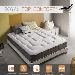 Matelas 150x190 Royal Top, mousse mémoire ViscoGraphene, 30 cm, 11 zones, thermo-régulé, excellente indépendance de couchage