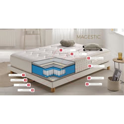Simpur - Matelas 135x200 Magestic Relax - Epaisseur 30 Cm - Double Technologie: Ressorts Ensachés + Mémoire De Forme