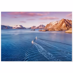 Poster Panorama Montagnes du Lac 100x70 cm - Imprimée sur Poster - Tableau Nature