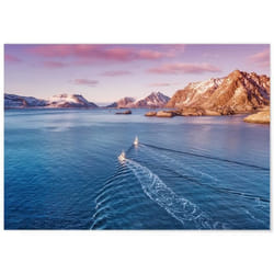 Poster Panorama Montagnes du Lac 100x70 cm - Imprimée sur Poster - Tableau Nature
