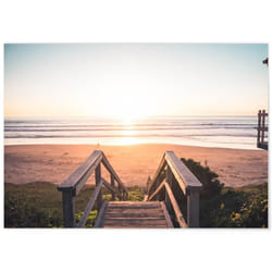 Poster Panorama Promenade sur la Plage 50x35 cm - Imprimée sur Poster - Tableau Nature