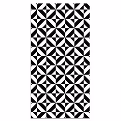 Tapis Vinyle Panorama Géométrie Noir 60x200 cm - Tapis pour Cuisine Bureau et Salon en PVC