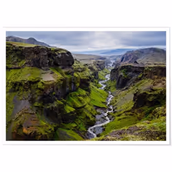Poster Panorama Islande Cerce dOr 70x50 cm - Imprimée sur Poster avec Passepartout - Tableau Nature